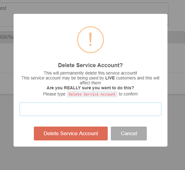 Delete Service Account
