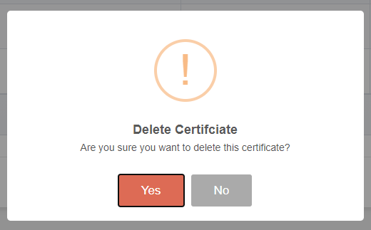 Delete Certificate Confirm