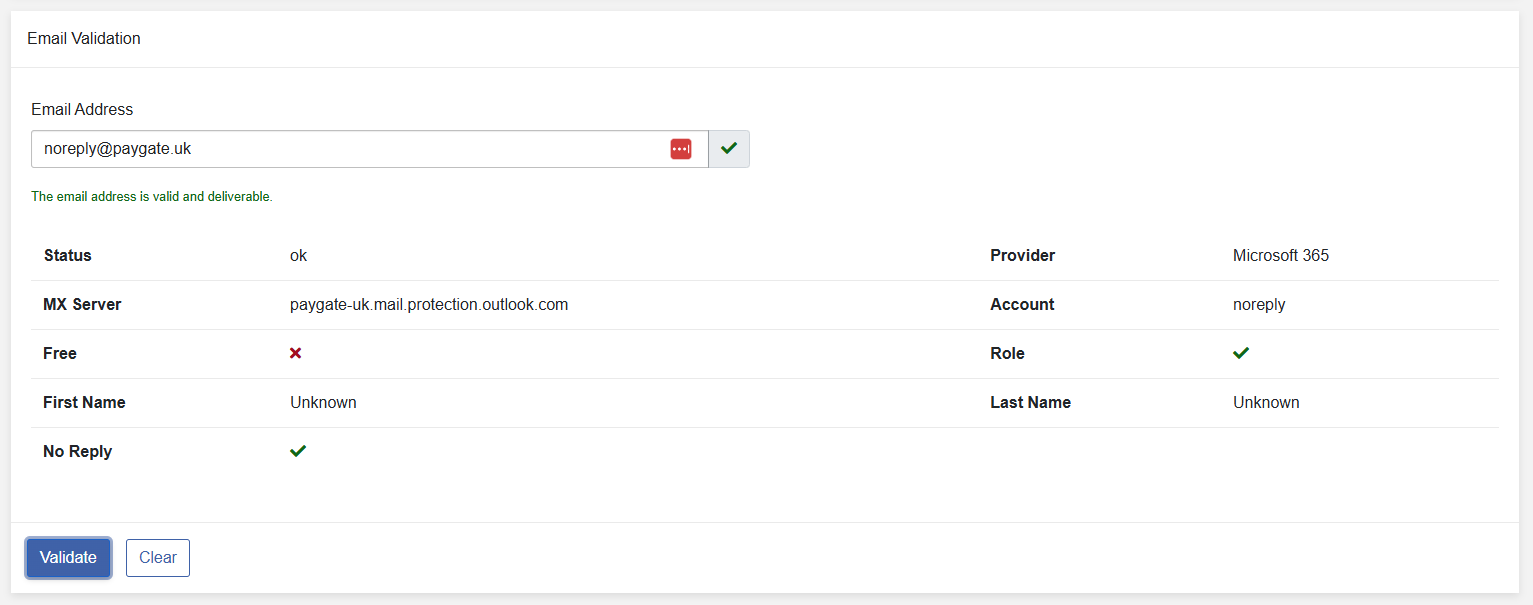 Email Validation